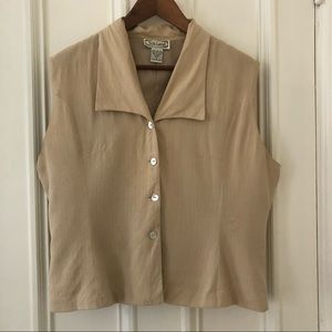 Vintage Silk Land Button Up Blouse